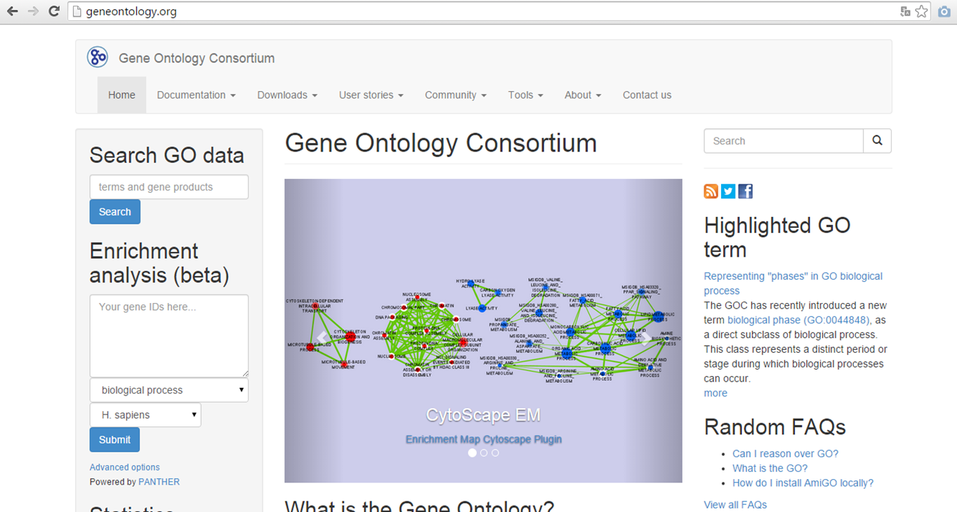 Gene Ontology homepage