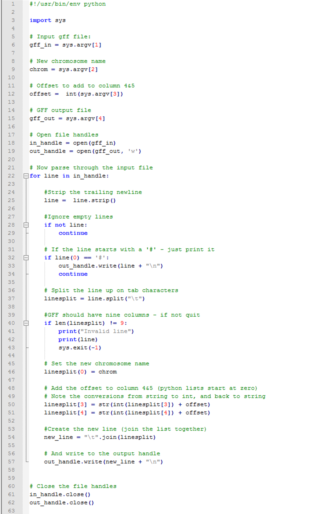 Python script for coordinate conversion